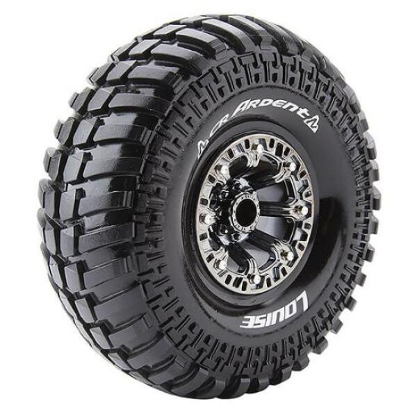 2.2 in. Black & Chrome Rim 12 mm Hex 1-10 Scale Super Soft CR-Ardent Tire