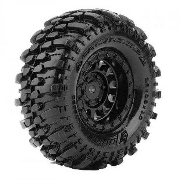 1.0 in. Black Rim 7 mm Hex 1-24 Super Soft 1-18 Scale CR-Champ Tire