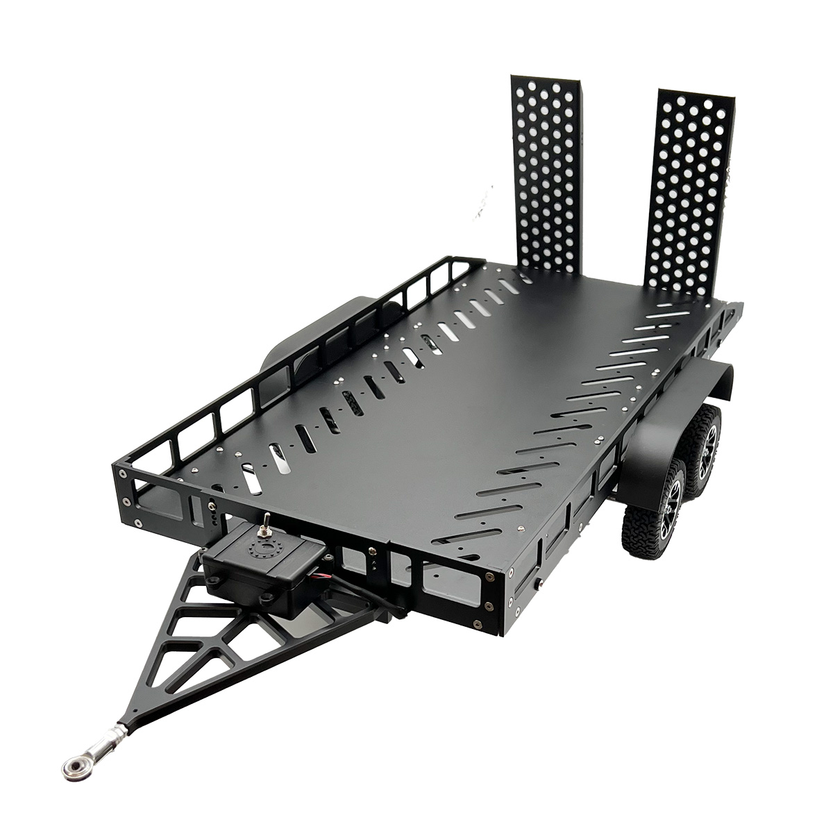 1-10 Scale Full Metal Black Trailer with LED Lights