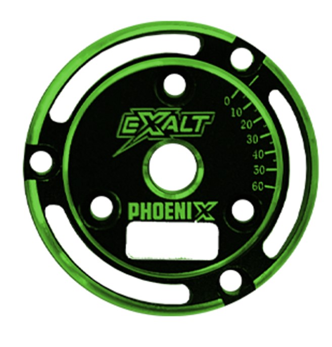 EXA0233GR Phoenix Endplate with Chamfered Edges, Black & Green