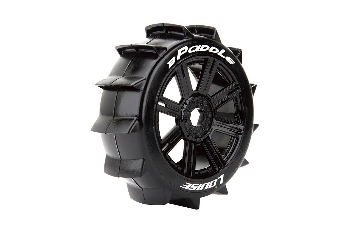 LOULT3249SB 17 mm 1-8 Scale Hex Mounted on B-Paddle Off-Road Buggy Tires