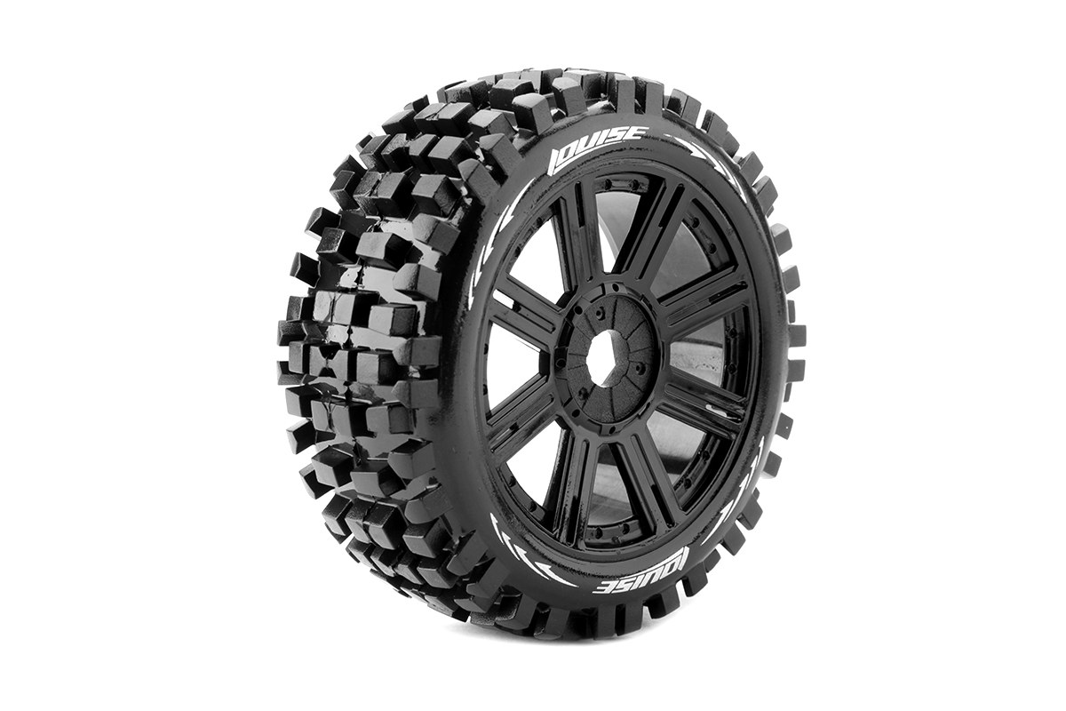 LOULT324SB 17 mm 1-8 Scale Hex Mounted on B-Ulldoze Off-Road Buggy Tires