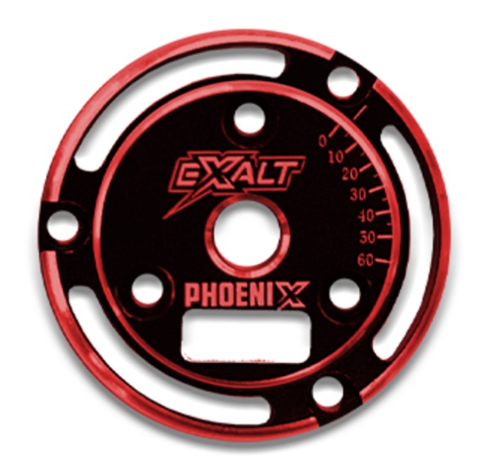 EXA0233R Phoenix Endplate with Chamfered Edges, Black & Red