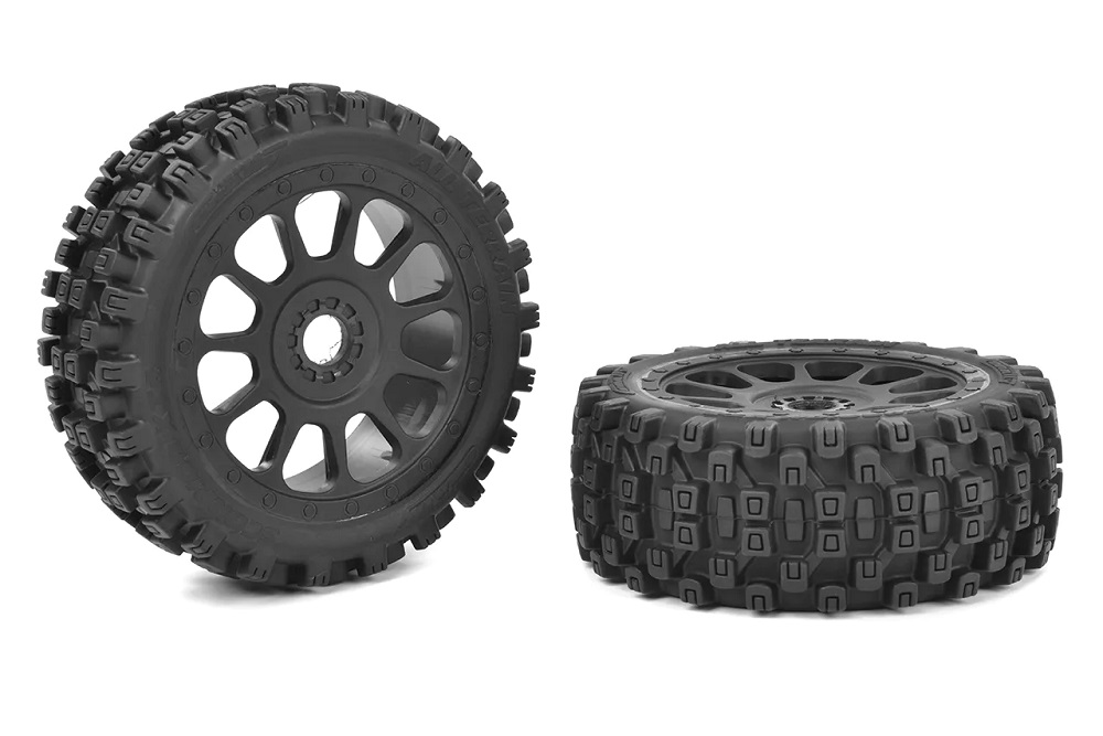 Picture of Corally COR00180-1006 1-8 Scale Scorpion XTB&#44; Off-Road Buggy Tires with Glued&#44; Black - Pack of 2