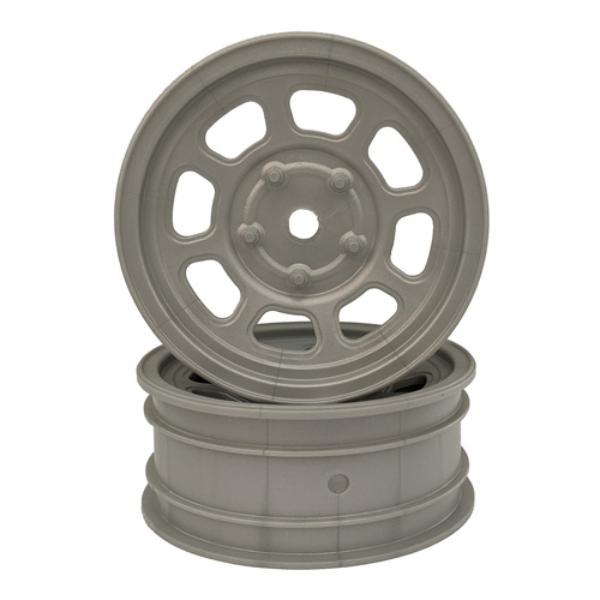 Picture of DE Racing DERDSBAFS Speedway Buggy Wheels for Associated B6 & Customworks&#44; Silver - Set of 4