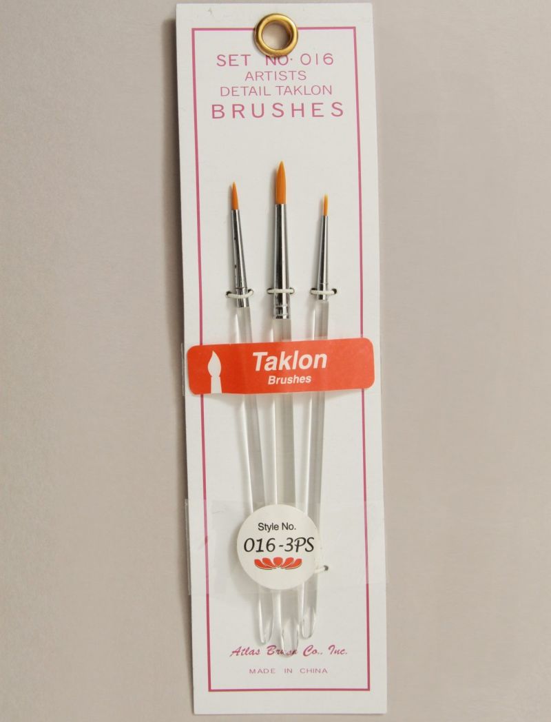 ABS016-3PS Golden Taklon Brush Sets - Size 2, & 5-0 - 3 Piece