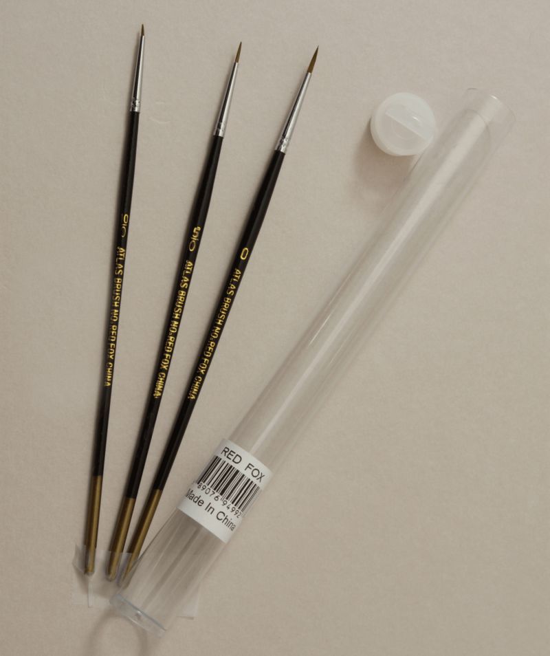 ABSREDFOX Red Sable Detail Brush Set - 3 Sizes