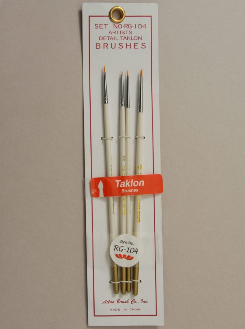 ABSRG-104 Golden Taklon Detail Brush Set - 4 Sizes