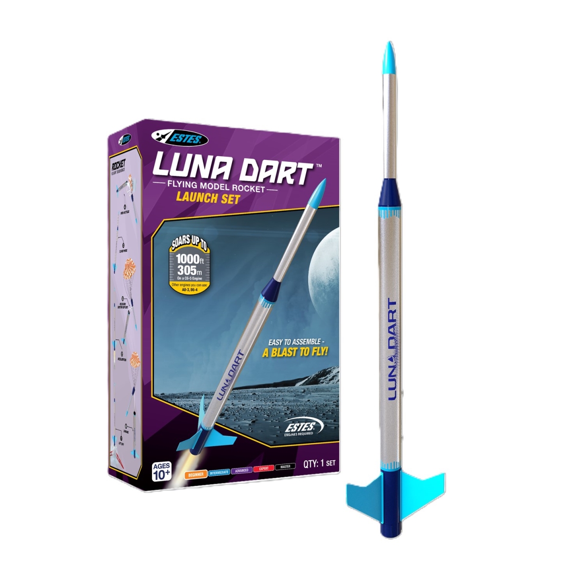 EST3236 Luna Dart Launch Model Rocket Set