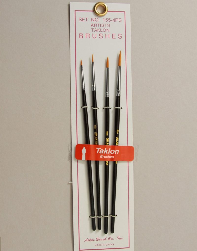 ABS155-4PS Golden Taklon Brush Set - 4 Sizes
