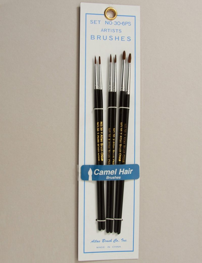 ABS30-6PS Red Sable Brush Set for Sizes 1, 2 & 3 - 6 Piece