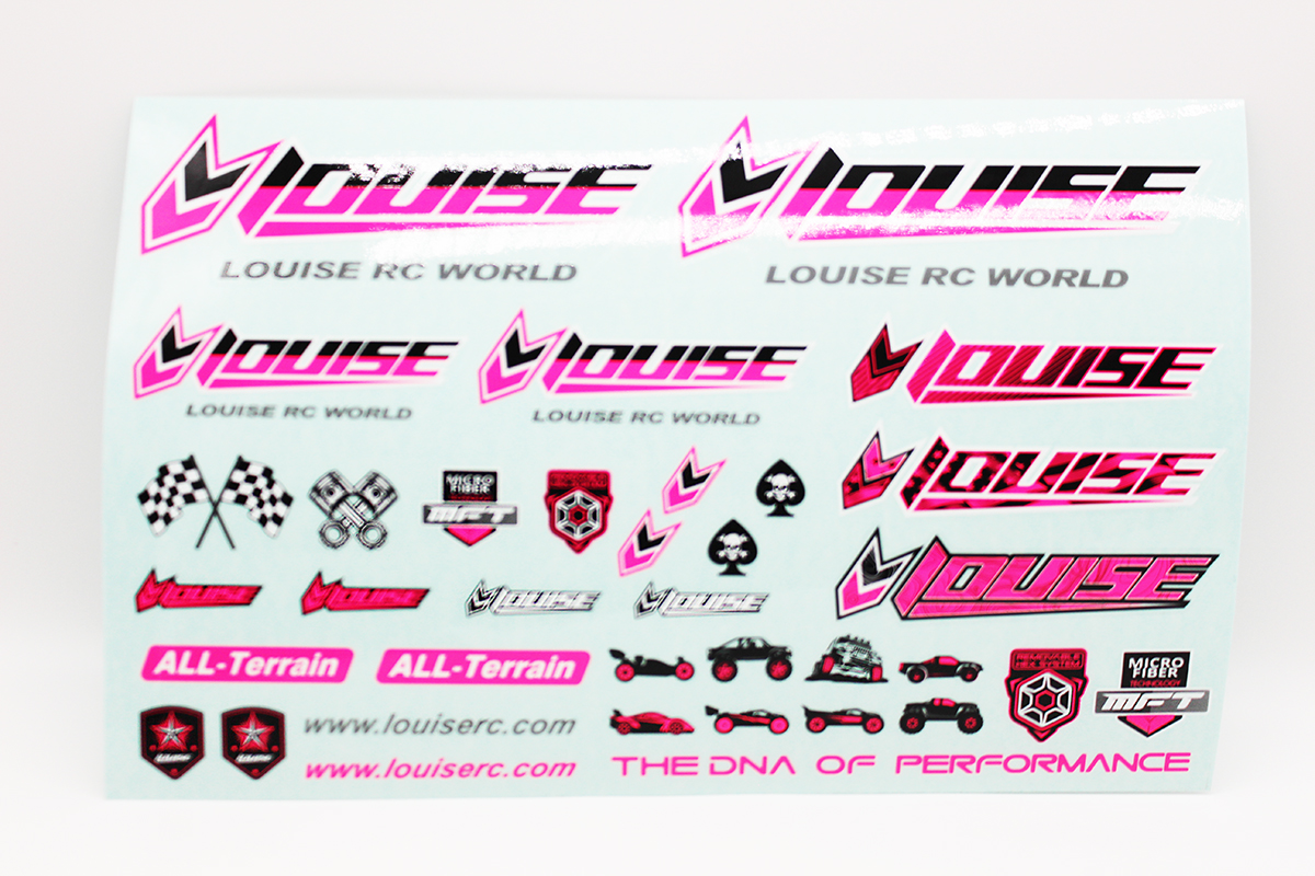 LOULT3373P Sticker Sheet for RC Vehicle, Pink