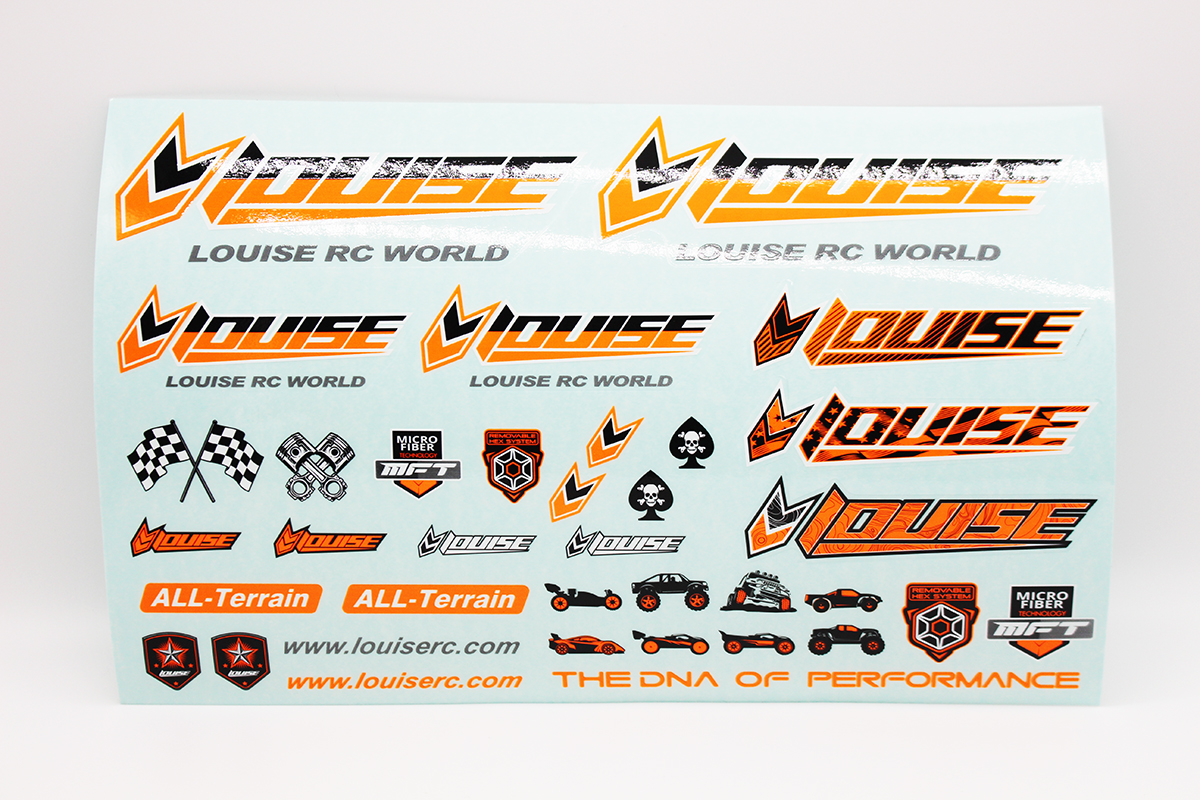 LOULT3373O Sticker Sheet for RC Vehicle, Orange
