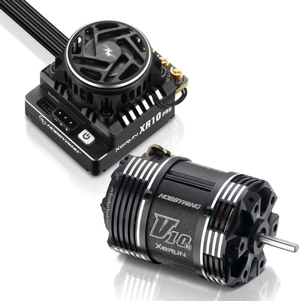 HWI38020449 XR10 Pro G3 Electronic Speed Control & V10 6.5T Modified Motor Combo for RC Vehicle, Black