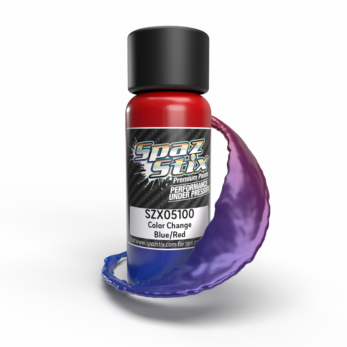 SZX05100 2 oz Color Change Airbrush Paint Bottle, Blue & Red
