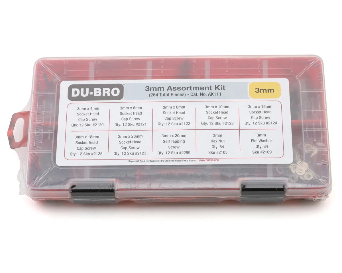 DUBAK111 3 mm Hardware Assortment Kit - 264 Piece