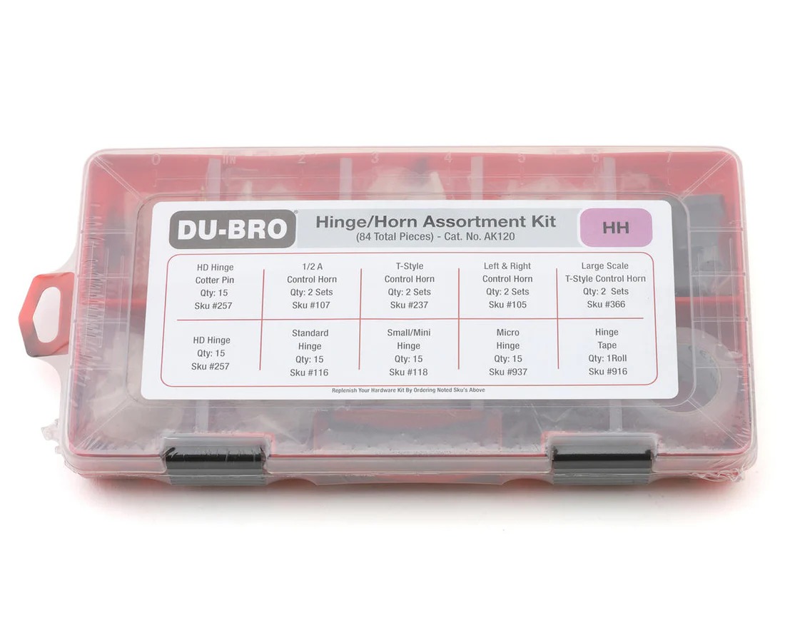 DUBAK120 Hinge & Control Horn Assortment Kit - 84 Piece
