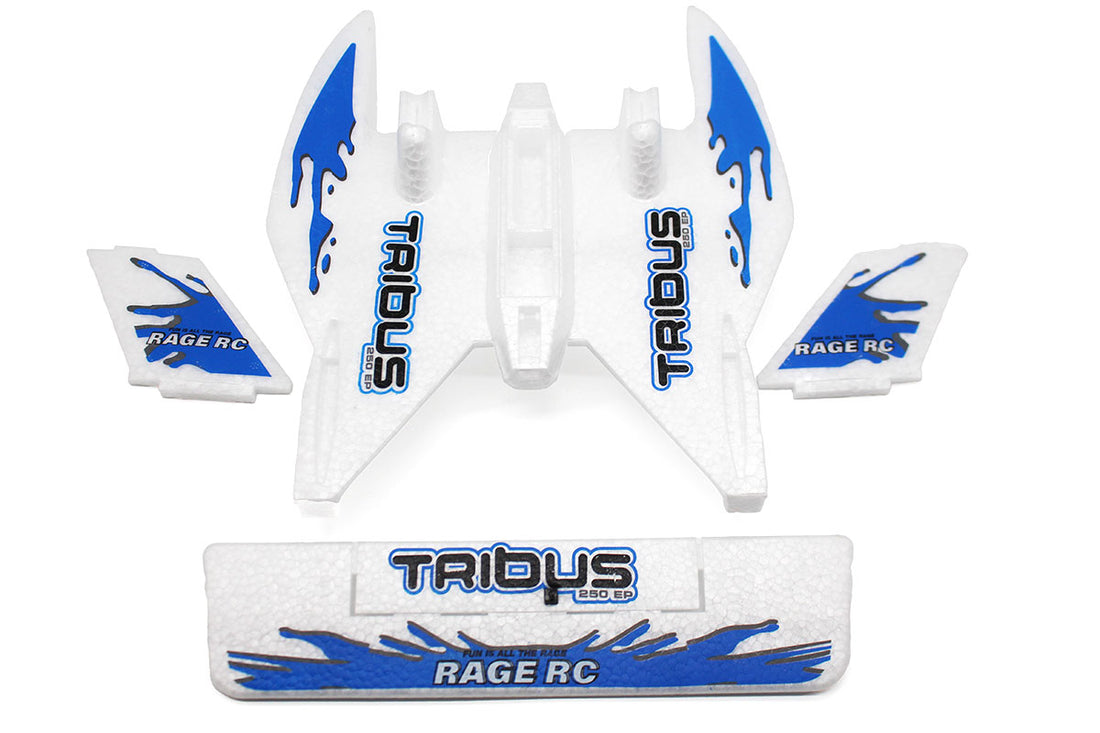 Rage RC RGR3105 Foam Parts Set with Blue Decals for Tribus