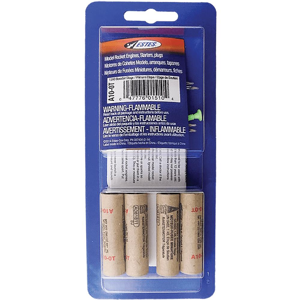EST10044 1.8 in. A10-0T Model Rocket Engines, Black - Pack of 4