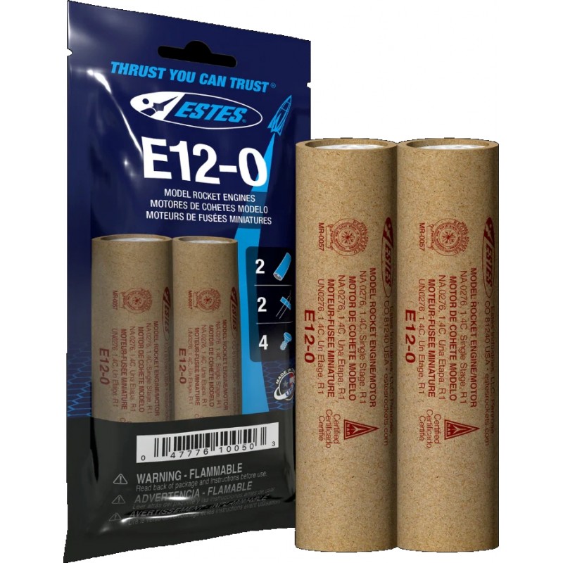 EST10050 E12-0 Model Rocket Engines, Pack of 3