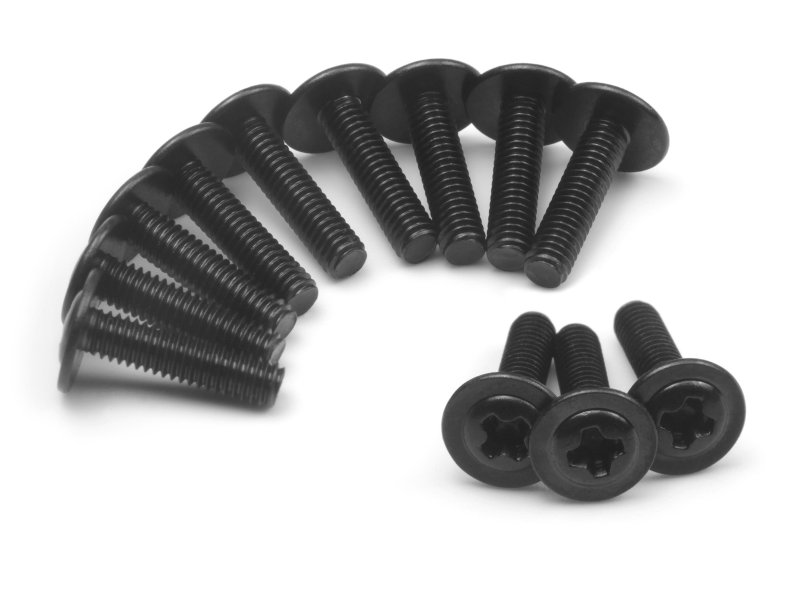 BZN540357 2.5 x 12 mm Flange Head Self-Tapping Screws Spryte RC Truck - Black
