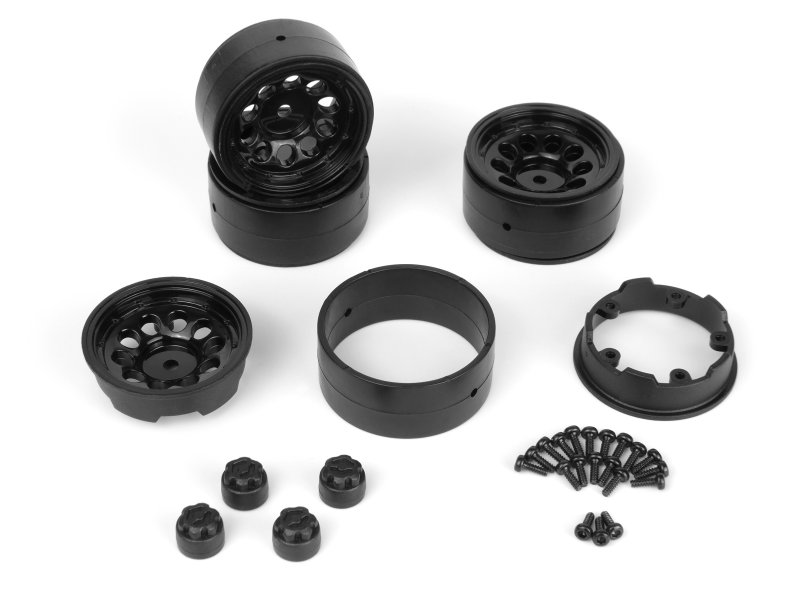 HPI160841 1.2 in. CS-10 Bead Lock Wheel for Venture18, Black - 4 Piece