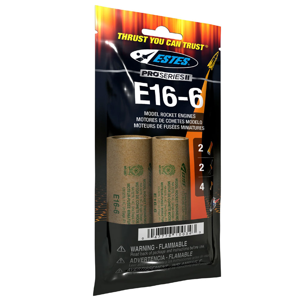EST10034 E16-6 29 mm Model Rocket Engine - Pack of 2