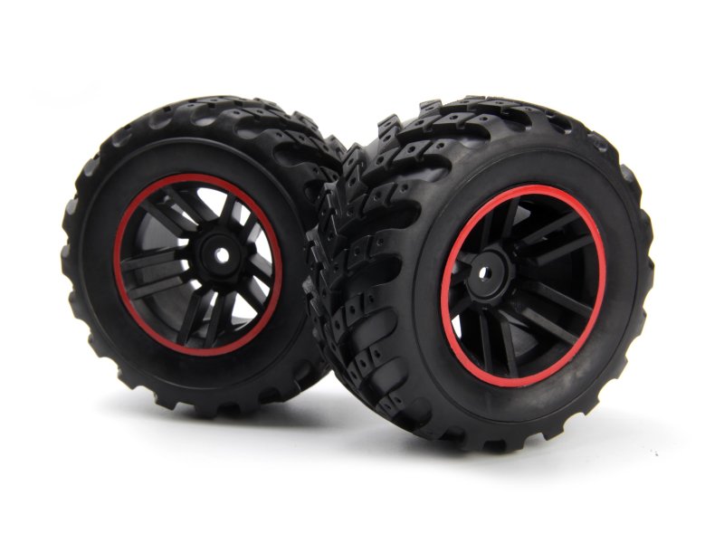 BZN540326 Spryte Wheels-Tires Assembled - Black & Red