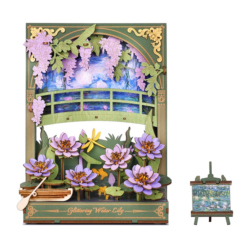 Rowood Glittering Water Lily Wall Art 3D Wooden Puzzle TH001 - Water Lily & Sunflower