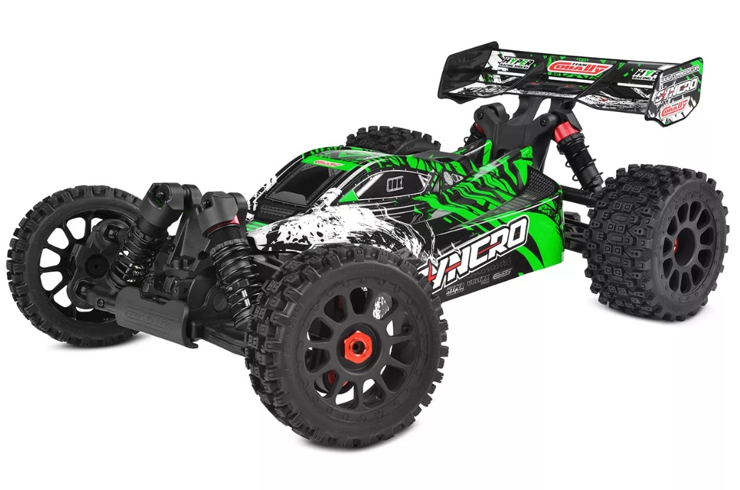 COR00289-G Syncro 2WD 1- 8 Scale 3-4S Brushless Off Road Model Buggy, Green - RTR