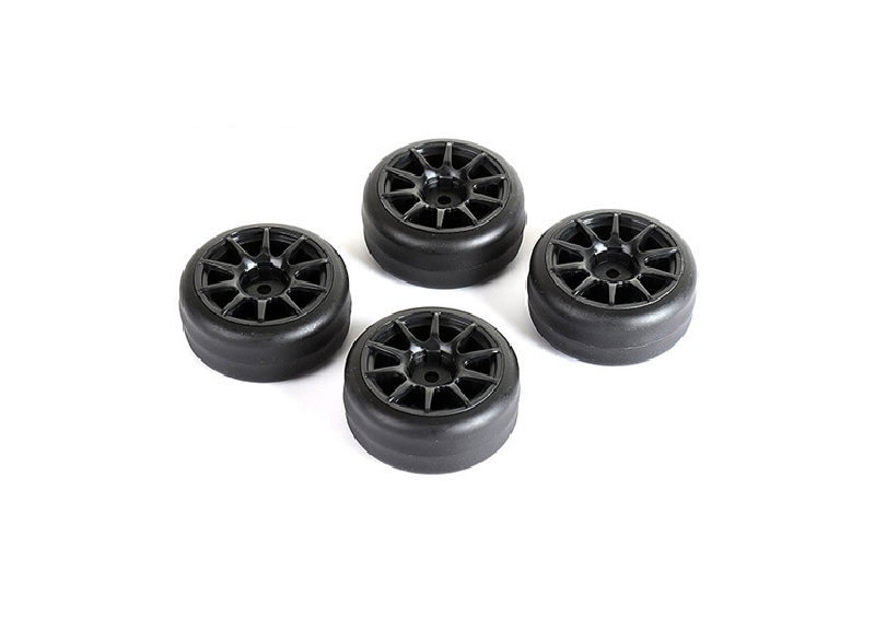 LOUNBA329 Drift Tires Plus 10 Spoke Black Plus 1 mm Wheels - Fits LMX - 4 Piece