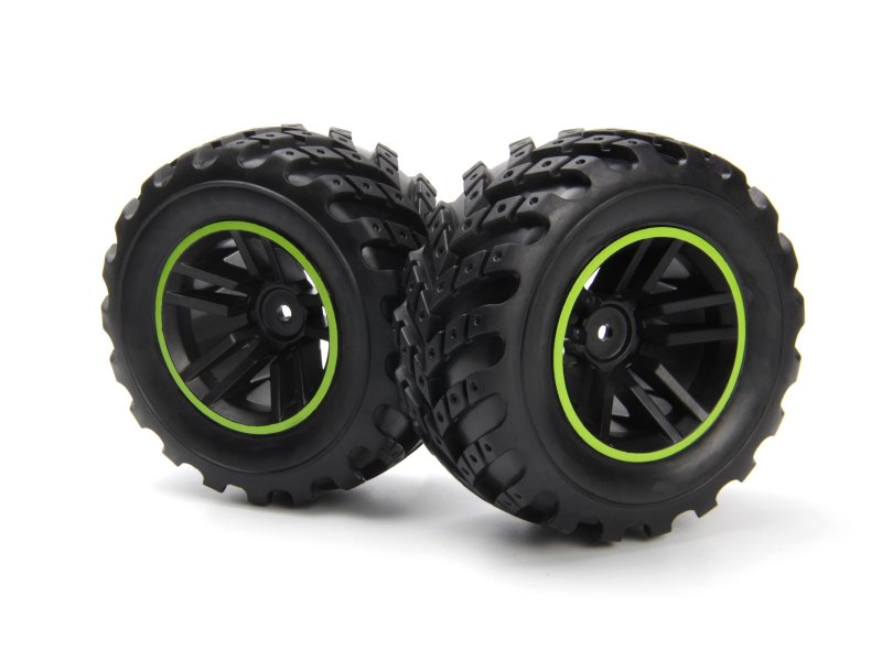 BZN540324 Spryte Assembled Wheel Tires, Black & Green