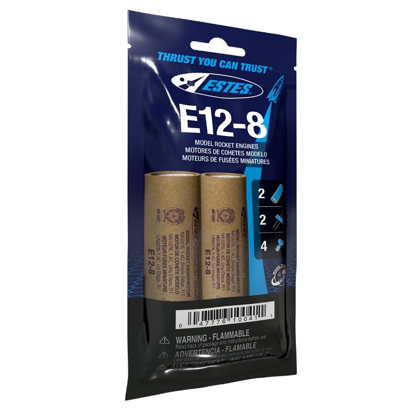 EST10041 E12-8 Model Rocket Engines, Pack of 3