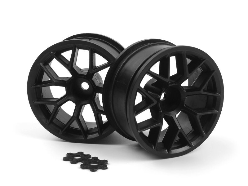 HPI160368 26 mm & 9 mm Offset RTR Wheel, Pair for Sport 3 - Black