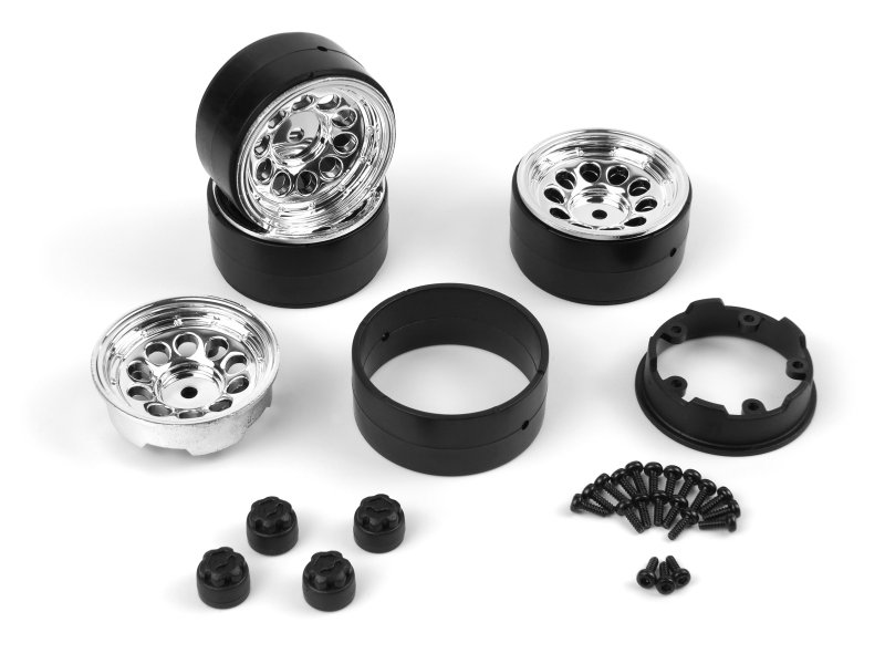 HPI160842 1.2 in. CS-10 Bead Lock Wheel for Venture18, Chrome - 4 Piece