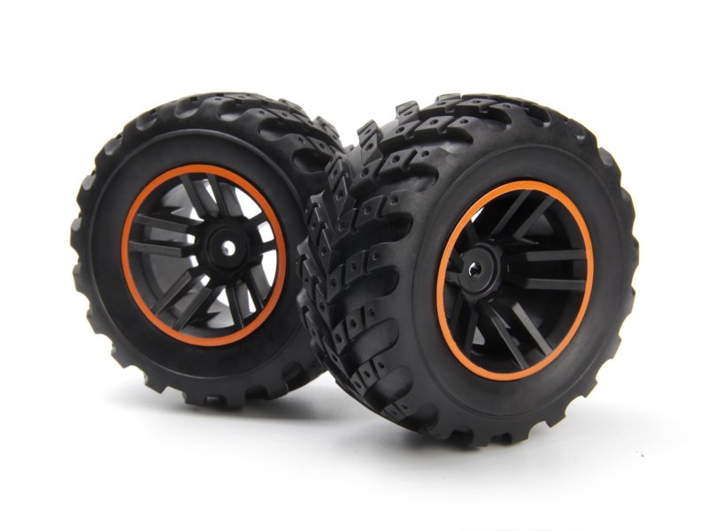 BZN540327 Spryte Assembled Wheel Tires, Black & Orange