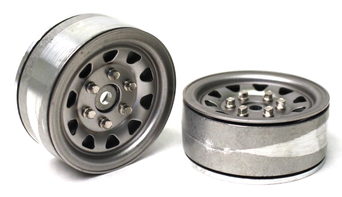Picture of Gmade GMA70497 1.9 in. SR04 Beadlock Wheels, Uncoated Silver - 2 Piece