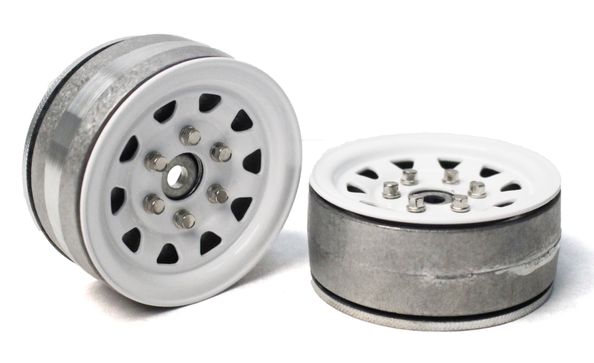 Picture of Gmade GMA70496 1.9 in. SR04 Beadlock Wheels, Gloss White - 2 Piece