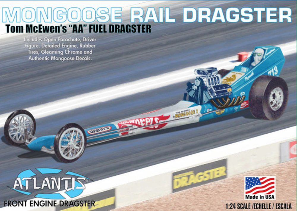 AANM5695 1-24 Scale Tom Mongoose McEwen Front Engine Dragster Plastic Model