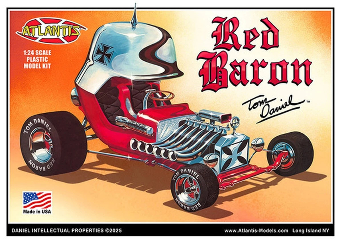 AANM6740 1-24 Scale Tom Daniel Red Baron Show Car Plastic Model with Trading Card