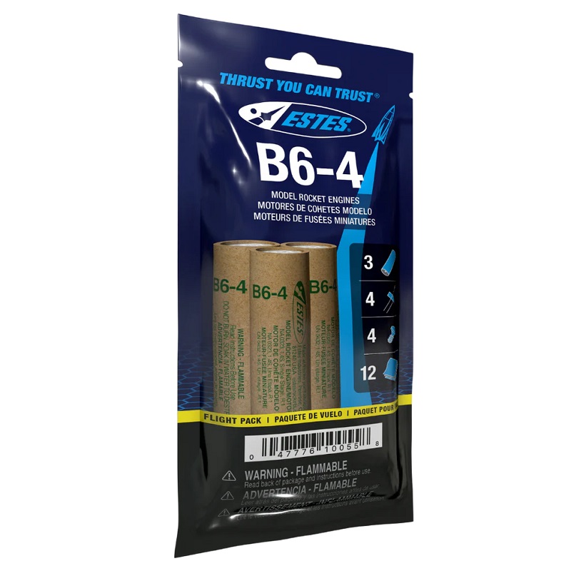 EST10055 B6-4 Model Rocket Engine - Flight Pack