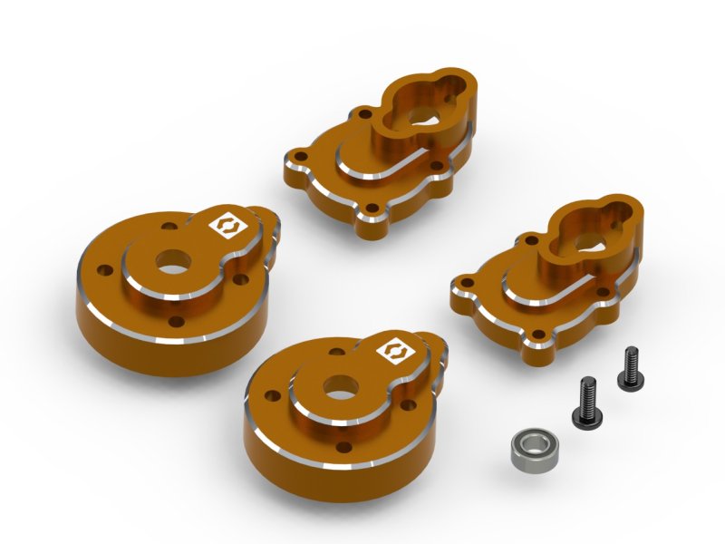 Aluminum Portal Rear Hub Set - Orange - 2 Piece - Durable Upgrade