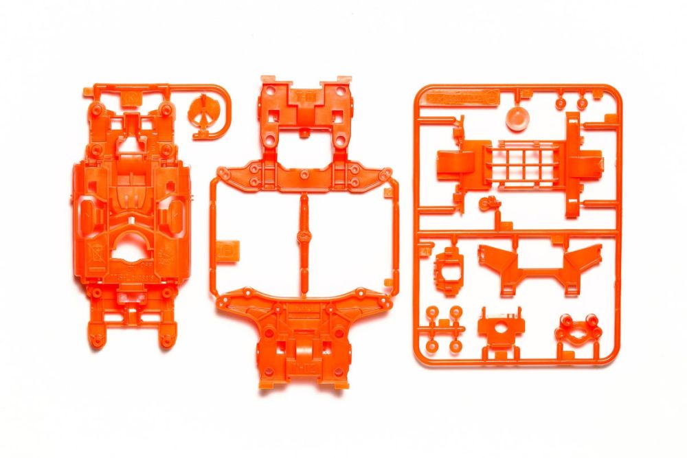 TAM95682 JR MS Chassis Set, Fluorescent Orange, Mini 4WD Station
