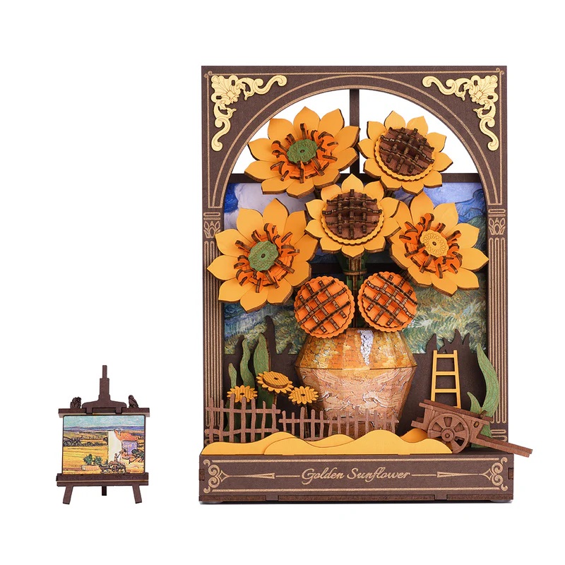 Rowood Golden Sunflower Wall Art 3D Wooden Puzzle TH002 - Golden Sunflower