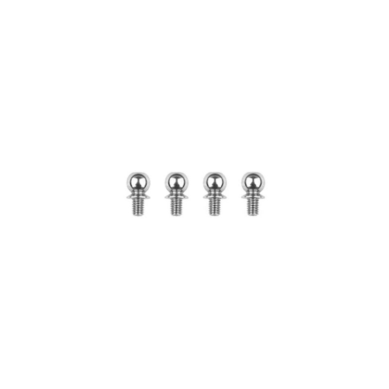 ASC32041 4 mm Short HD Ball Studs, Silver