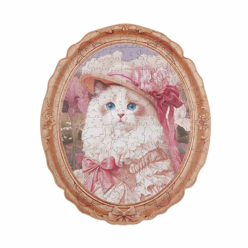 Rowood Springtime Kitty Portrait Wooden Jigsaw Puzzle - Springtime Kitty Portrait