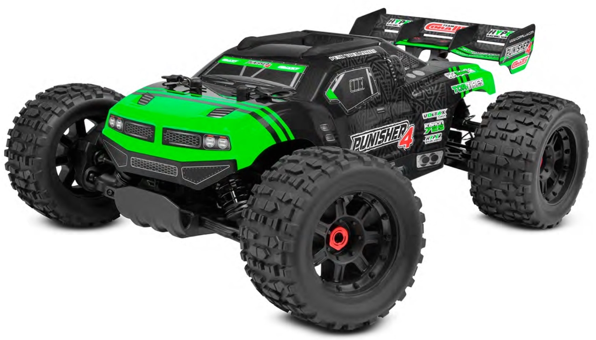 COR00292-G Punisher 4S Monster RTR Version Model Truck, Green