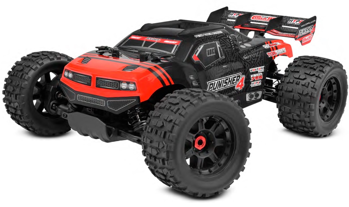 COR00292-R Punisher 4S Monster RTR Version Model Truck, Red