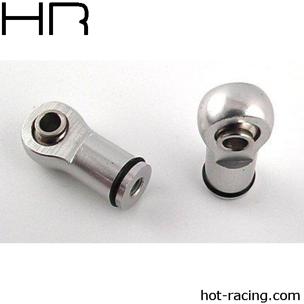 Picture of Hot Racing HRARVO154M08 Silver Ball Type Aluminum Shock Ends