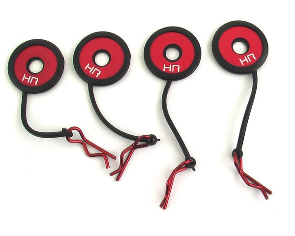 HRABWP133B02 Body Clips with Rubber Leash & Body Washer, Red